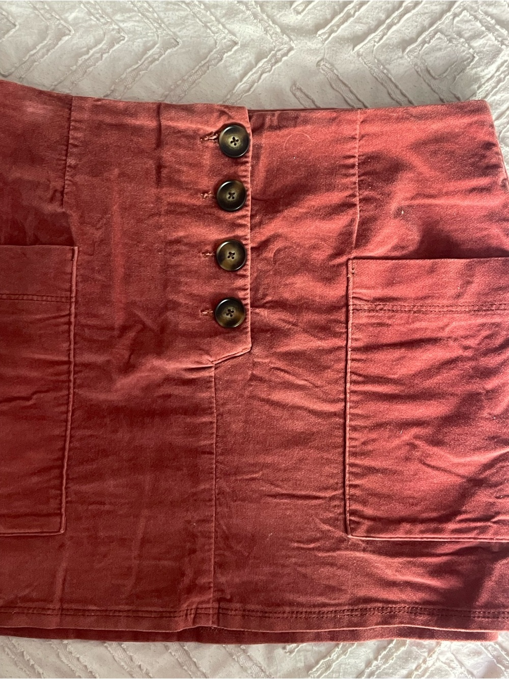 BDG Rust Red Corduroy Skirt